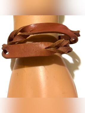 Brown Leather Braided Wrap Bracelet